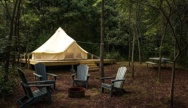 Ethereal Glamping Bell Tent Haven Near Sinking Creek, Missouri