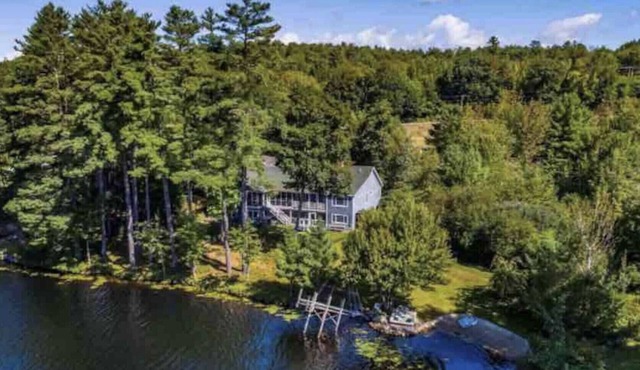 Family Friendly Waterfront Estate on Lake Wicwas w/Private Beach & Dock