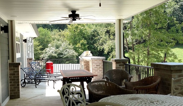 Game day rental with a patio to die for