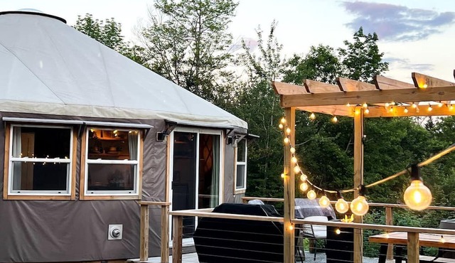 Incredible Spacious Yurt with Hot Tub and Fire Pit Surrounded by Nature for an Unforgettable Glamping Experience in Woodstock, Maine