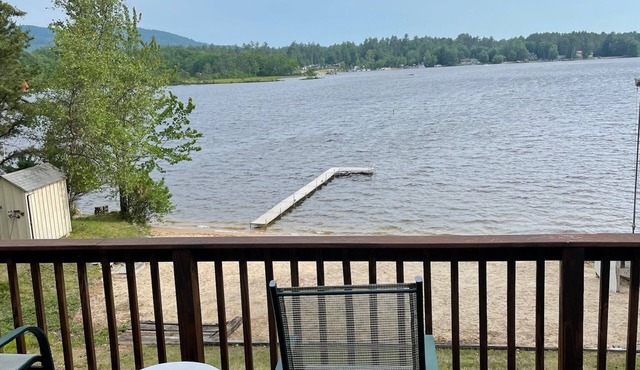 Lakefront home on Leavitt Bay, with private beach, dock, and an amazing view