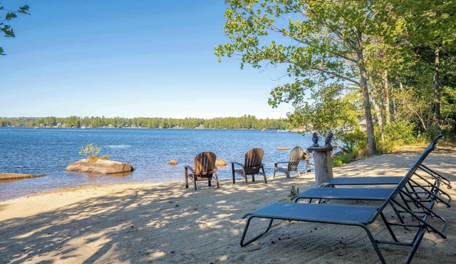 Lakefront Home with Private Beach Access & Hot Tub