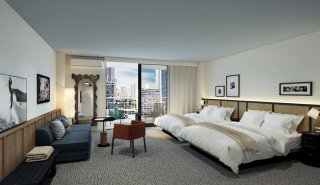 Luxe Two Queens with Lanai and Sleeper Sofa, 2 Units, Romer House Waikiki
