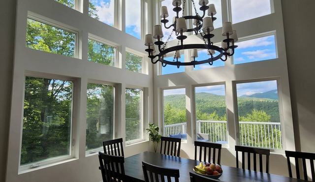 Luxury hillside house with a picturesque mountain view