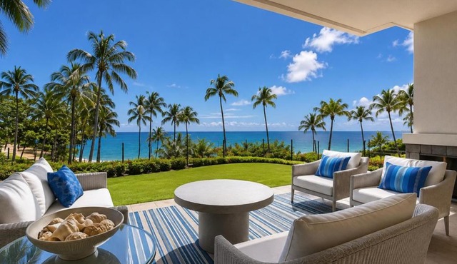 Oceanfront 3-Bedroom Luxury Villa At The Resort at Kapalua Bay with Spa and Free Rental Car MON-1205 by KBM