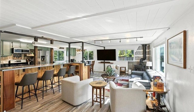 Once a 1950s Alaska Railroad Section House, this unique home blends modern comfort with vintage soul