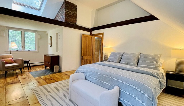 Renovated 19th century farmhouse with swimming pond in private, bucolic setting