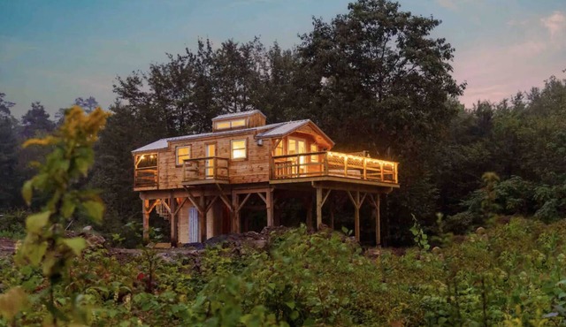Romantic Riverbed Treehouse - hot tub & new sauna!