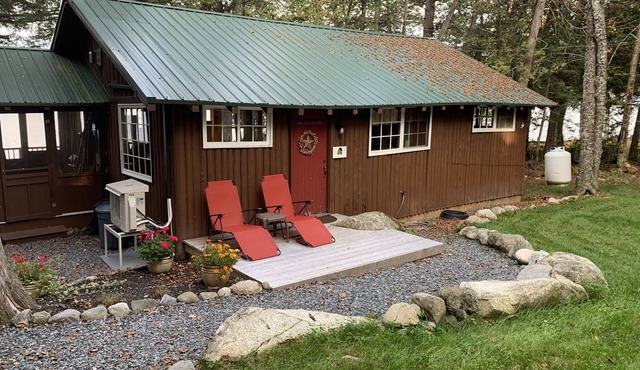 Rustic Maine Camp on shores of Great Moose Lake
