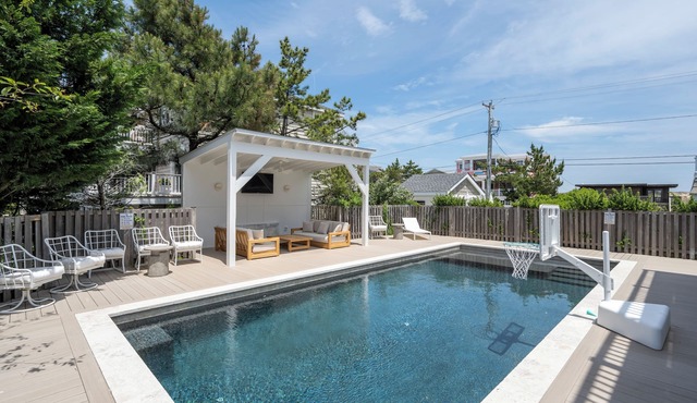 Serene Family Home with Pool 30 Steps from Beach