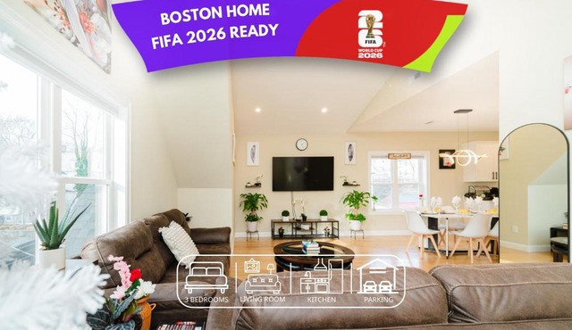 Sleek 3BR Boston - World Cup 2026 Escape - Near Franklin Park 60-3