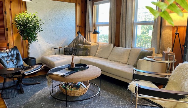 Stay at adorable mill house in walkable Maynard. Small but well-designed spaces.