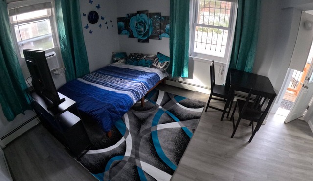 Studio Apartment with lots of windows, plenty of parking space & priv entrance