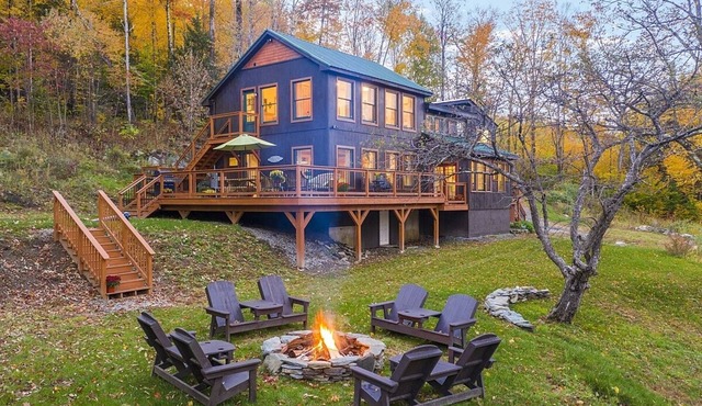 The Lodge on Warner Hill near Berkshire East, and the Deerfield River