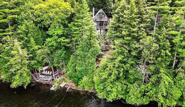 Tranquil Waterfront A-Frame Chalet! Endless fun swimming, kayaking and more!