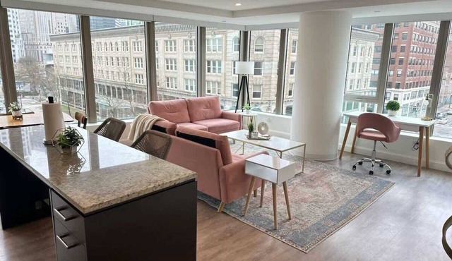 Upscale Central 2BR Condo with Gym & Parking near Boston Common, MGH & TUFTS!
