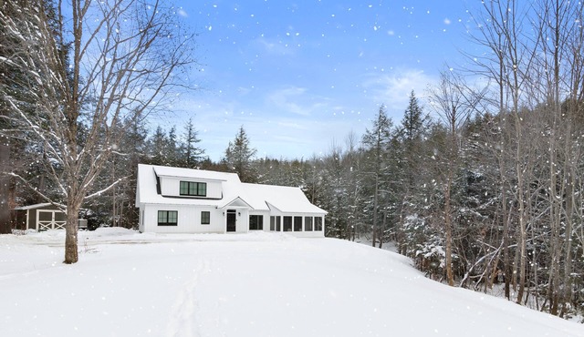 Winter in Stowe! Modern Stream side Home