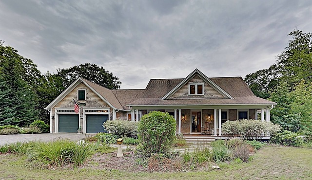 Woodland hideaway with lake access, private game room, fireplace, & luxe kitchen